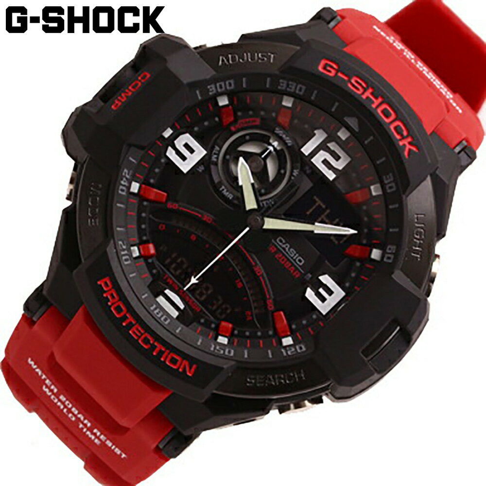 CASIO カシオ G-SHOCK ジーショック Gショック 腕時計 時計 メンズ アナログ デジタル MASTER OF G マスターオブG GRAVITYMASTER 防水 カジュアル アウトドア スポーツ ツインセンサー ブラック 黒 オレンジ GA-1000-4Bプレゼント ギフト 1年保証 送料無料