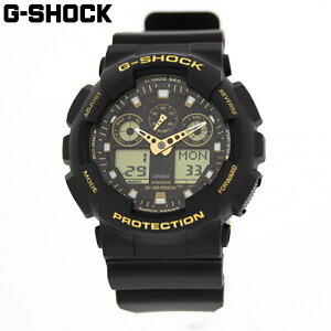 CASIO カシオ G-SHOCK ジーショック Gショック 腕時計 時計 メンズ アナログ デジタル アナデジ ビッグフェイス 防水 カジュアル アウトドア スポーツ ブラック 黒 ゴールド 金 GA-100GBX-1A9 プレゼント ギフト 1年保証 送料無料 父の日