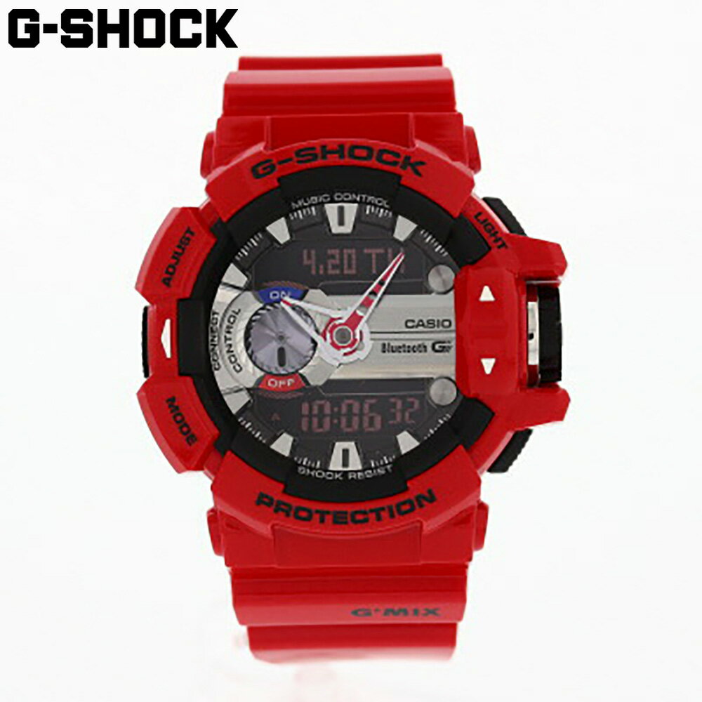 CASIO カシオ G-SHOCK ジーショック Gショック 腕時計 時計 メンズ アナログ デジタル アナデジ Bluetooth ブルートゥース 防水 カジュアル アウトドア スポーツ レッド 赤 シルバー 銀 GBA-400-4A プレゼント ギフト 1年保証 送料無料
