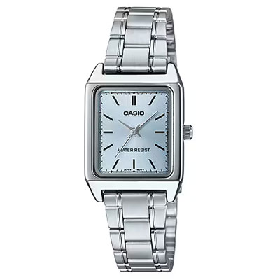 CASIO 카시오 카시오 스탠다드 칩 카시 치프 카시오 손목시계 시계 레이디스 쿼츠 메탈 실버 라이트 블루 LTP-V007D-2E 선물 선물 1년 보증 송료 무료 [고양이 포스 발송·BOX 없음]