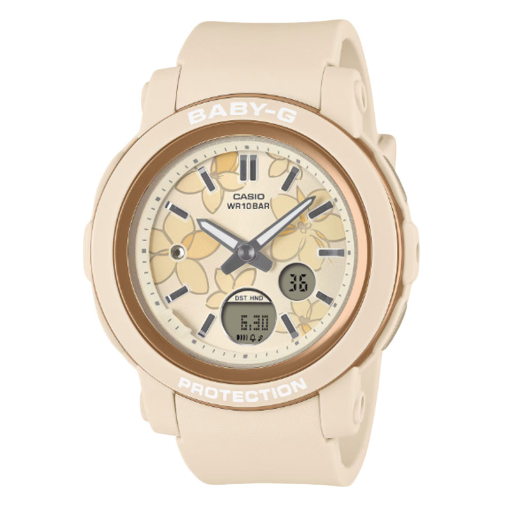 樂天商城 - CASIO G-SHOCK BGA-290FL-4A--J アナデジ クオーツ BGA-290 Series　花柄 ベージュ レディース腕時計 プレゼント ギフト 1年保証 送料無料