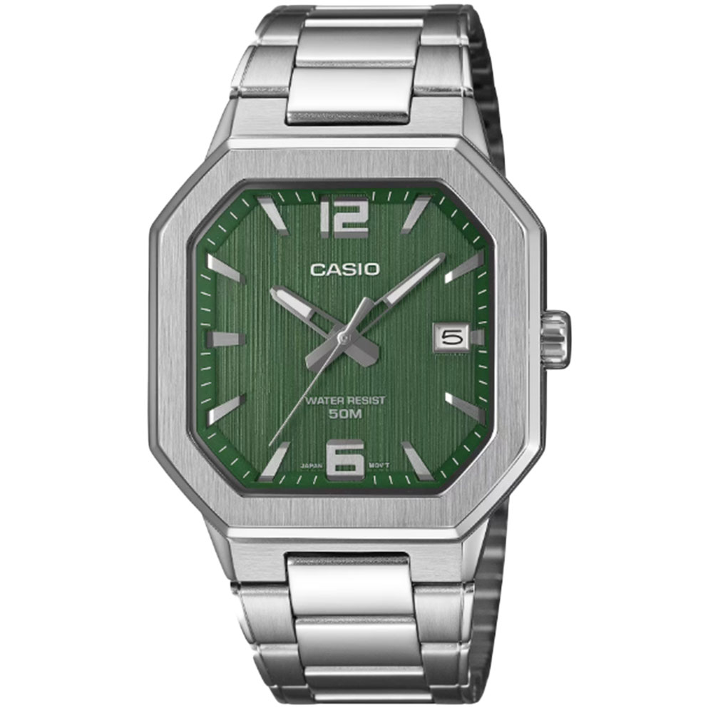 CASIO QUARTZ カシオ MTP-B195D-3A アナログ クオーツ グリーン　メタル メンズ腕時計 プレゼント ギフト 1年保証 送料無料 【ネコポス発送・BOXなし】