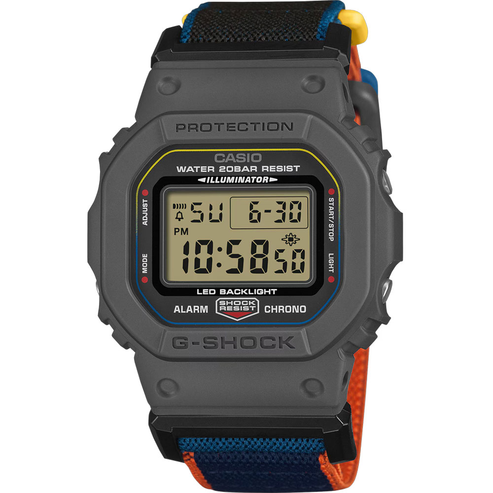Rakuten - CASIO G-SHOCK DW-5600MNC-8A2 デジタル クオーツ NEW CLOTH BAND　布バンド　ポリウレタンのゴム入り メンズ腕時計 プレゼント ギフト 1年保証 送料無料