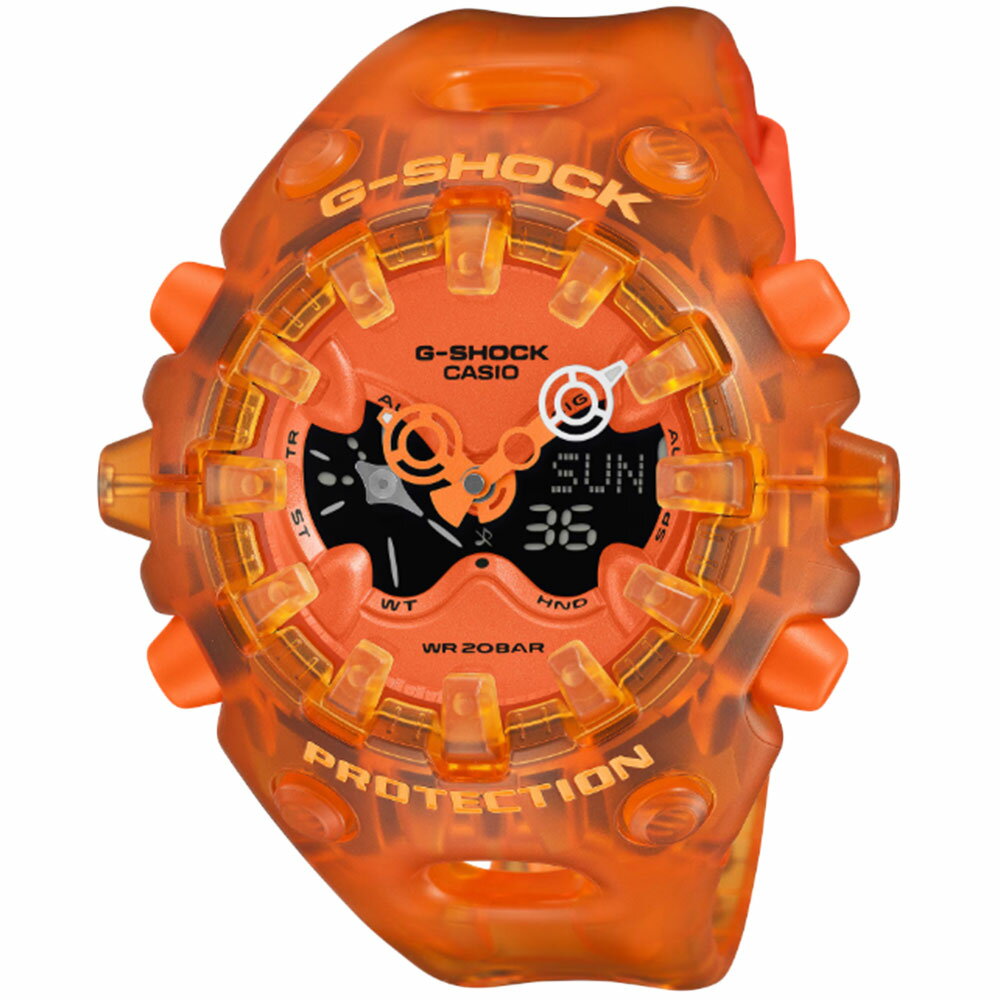 Rakuten - CASIO G-SHOCK GA-V01SKE-4A アナデジ クオーツ GA-V01 SERIES　スケルトン　TRANSPARENT PACK　オレンジ メンズ腕時計 プレゼント ギフト 1年保証 送料無料
