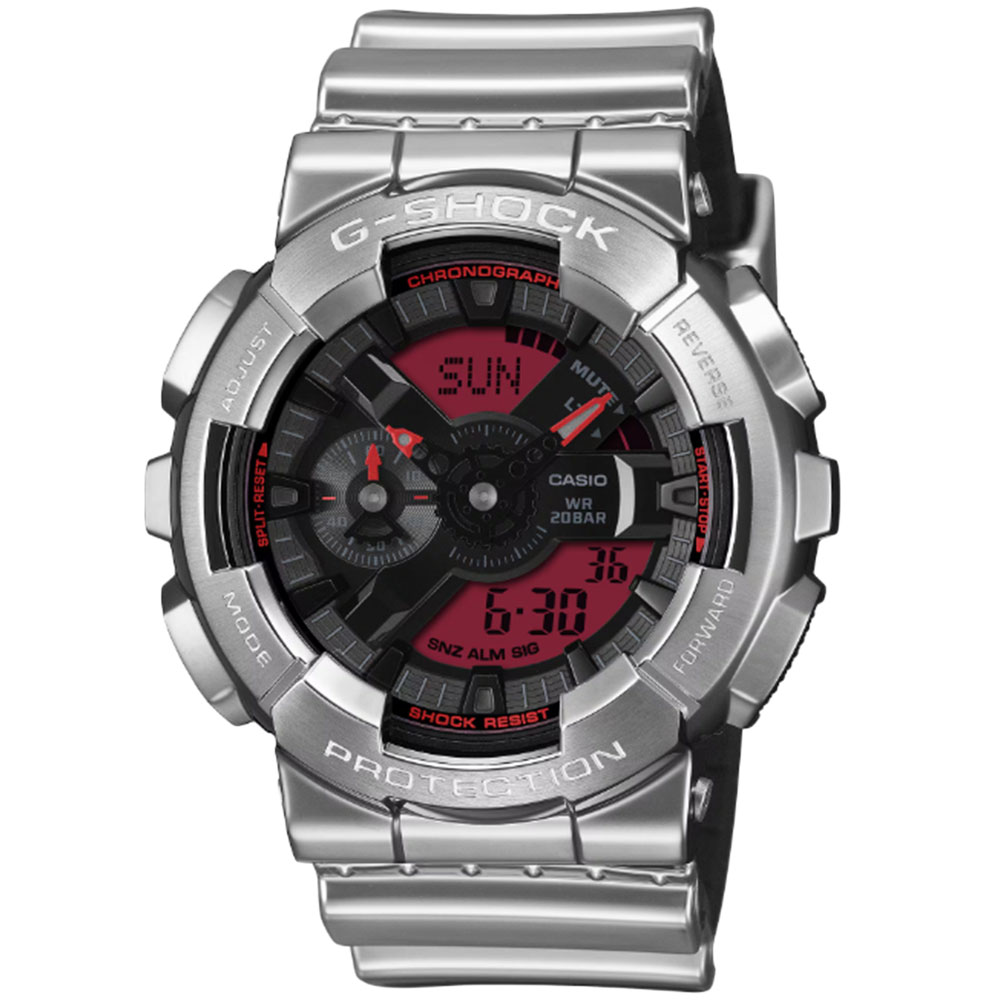 Rakuten - CASIO G-SHOCK GM-110YRA-8A アナデジ クオーツ FINE METALLIC SERIES　ANALOG-DIGITAL　110 SERIES メンズ腕時計 プレゼント ギフト 1年保証 送料無料