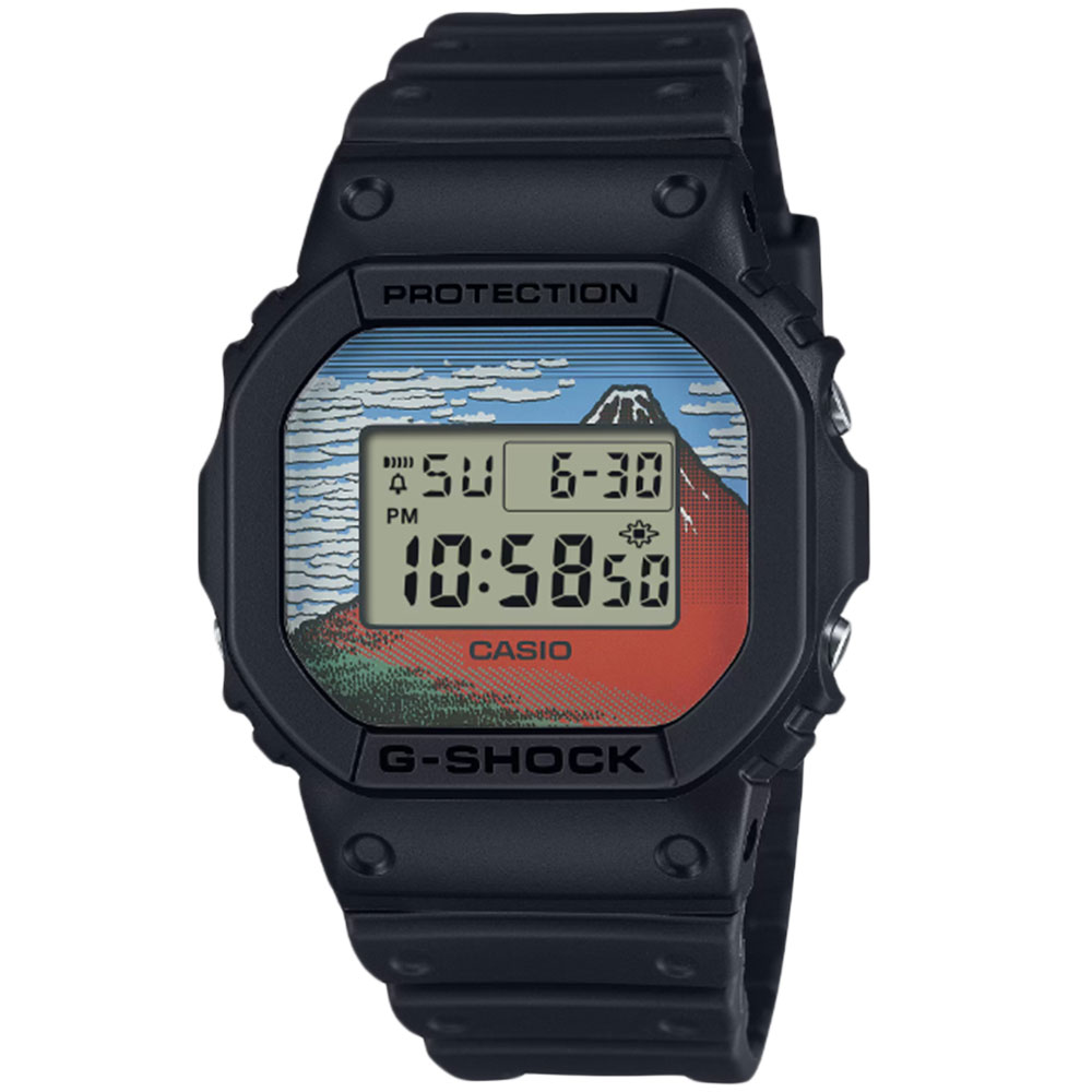 樂天商城 - CASIO G-SHOCK DW-5600KHG25-1 デジタル クオーツ 5600SERIES　葛飾北斎　風景画シリーズ「冨嶽三十六景」「快風明朝」 メンズ腕時計 プレゼント ギフト 1年保証 送料無料