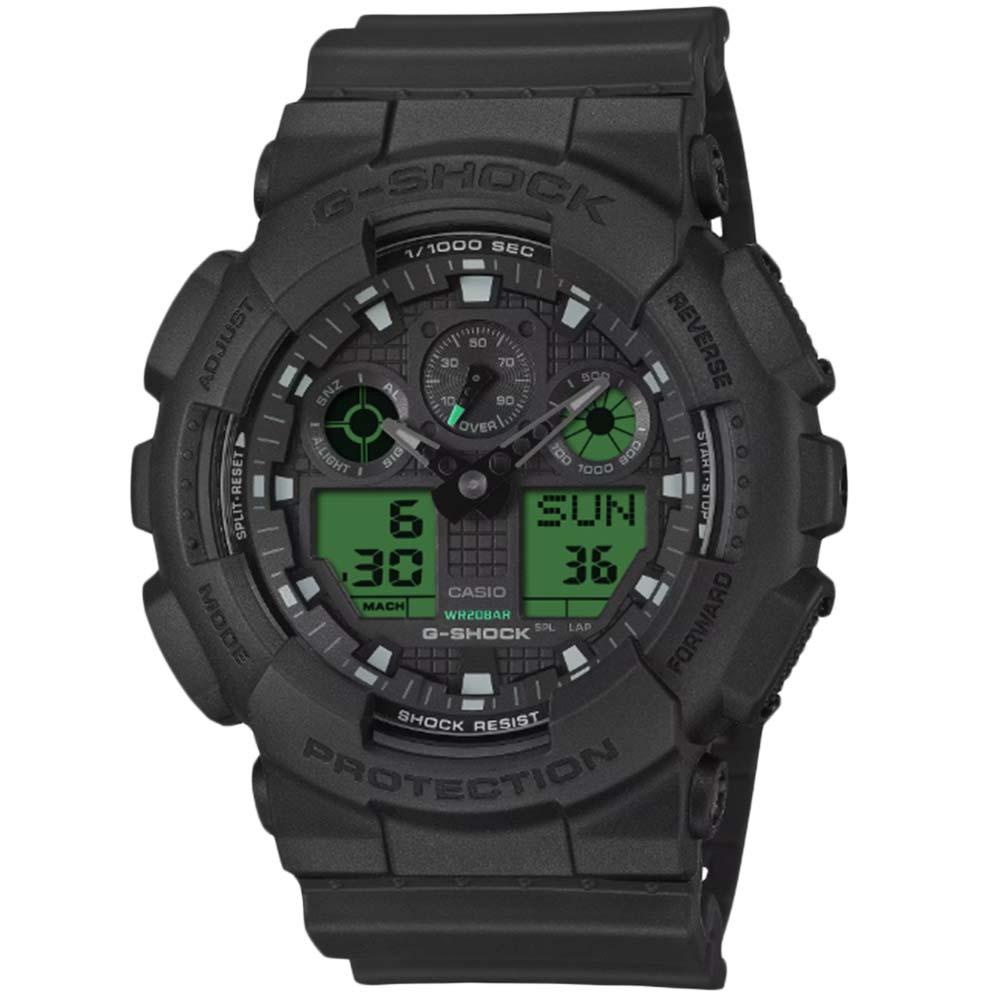 Rakuten - CASIO G-SHOCK GA-100BEG-1A アナデジ クオーツ ジーショック BLACK AND ELECTRO GREEN　ブラック エレクトログリーン メンズ腕時計 プレゼント ギフト 1年保証 送料無料