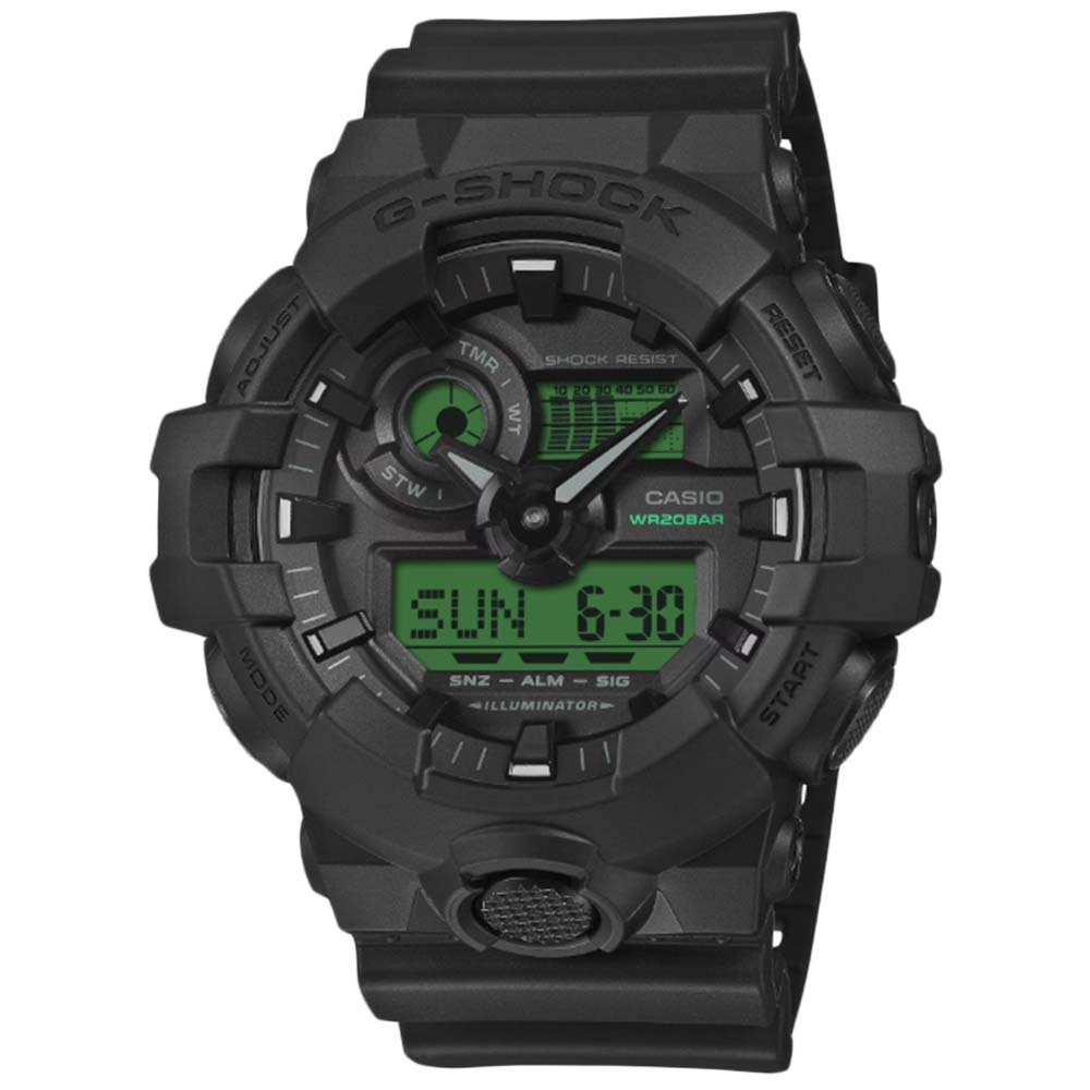 樂天商城 - CASIO G-SHOCK GA-700BEG-1A アナデジ クオーツ ジーショック　BLACK AND ELECTRO GREEN　ブラック エレクトログリーン メンズ腕時計 プレゼント ギフト 1年保証 送料無料