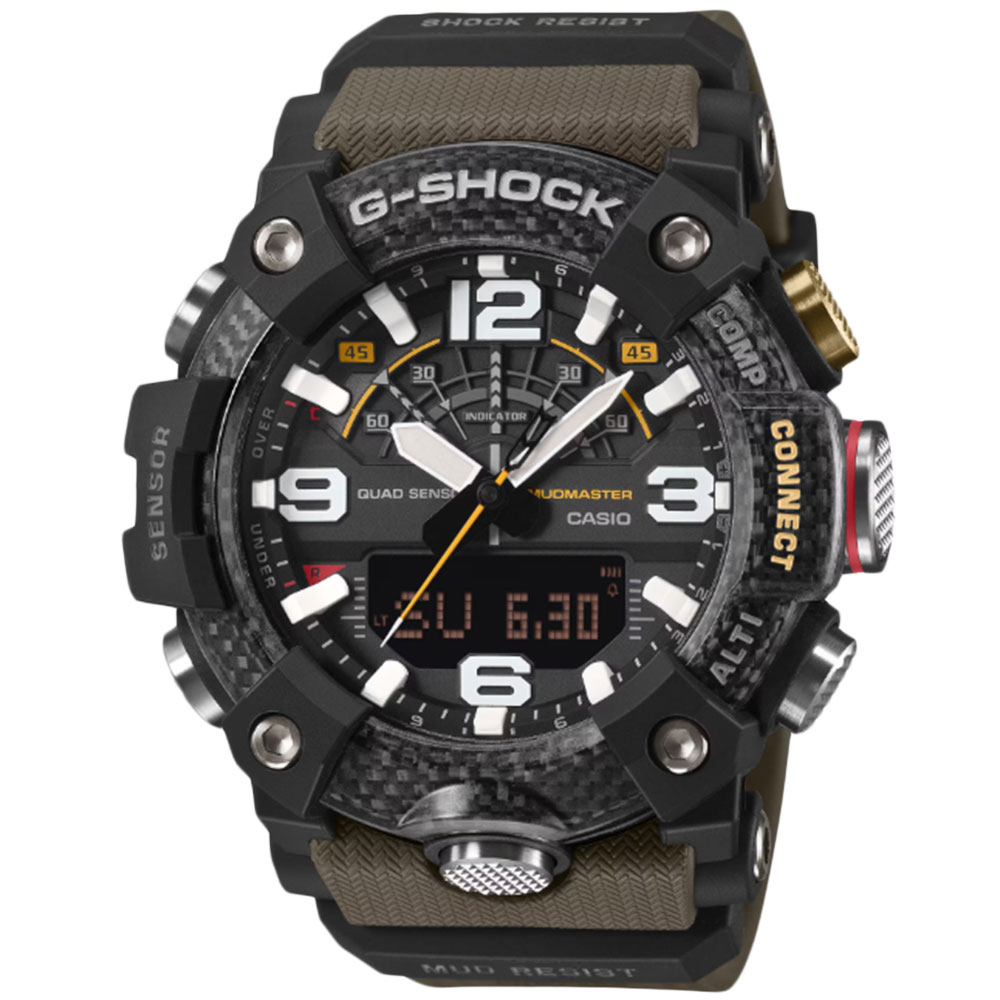 樂天商城 - CASIO G-SHOCK GG-B100X-1A3 アナデジ クオーツ MASTER OF G-LAND　MUDMASTER　カーキ メンズ腕時計 プレゼント ギフト 1年保証 送料無料