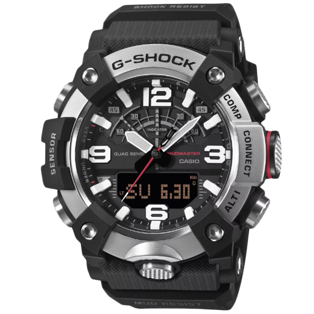 Rakuten - CASIO G-SHOCK GG-B100XM-1A アナデジ クオーツ MASTER OF G-LAND　MUDMASTER　ブラック　シルバー メンズ腕時計 プレゼント ギフト 1年保証 送料無料