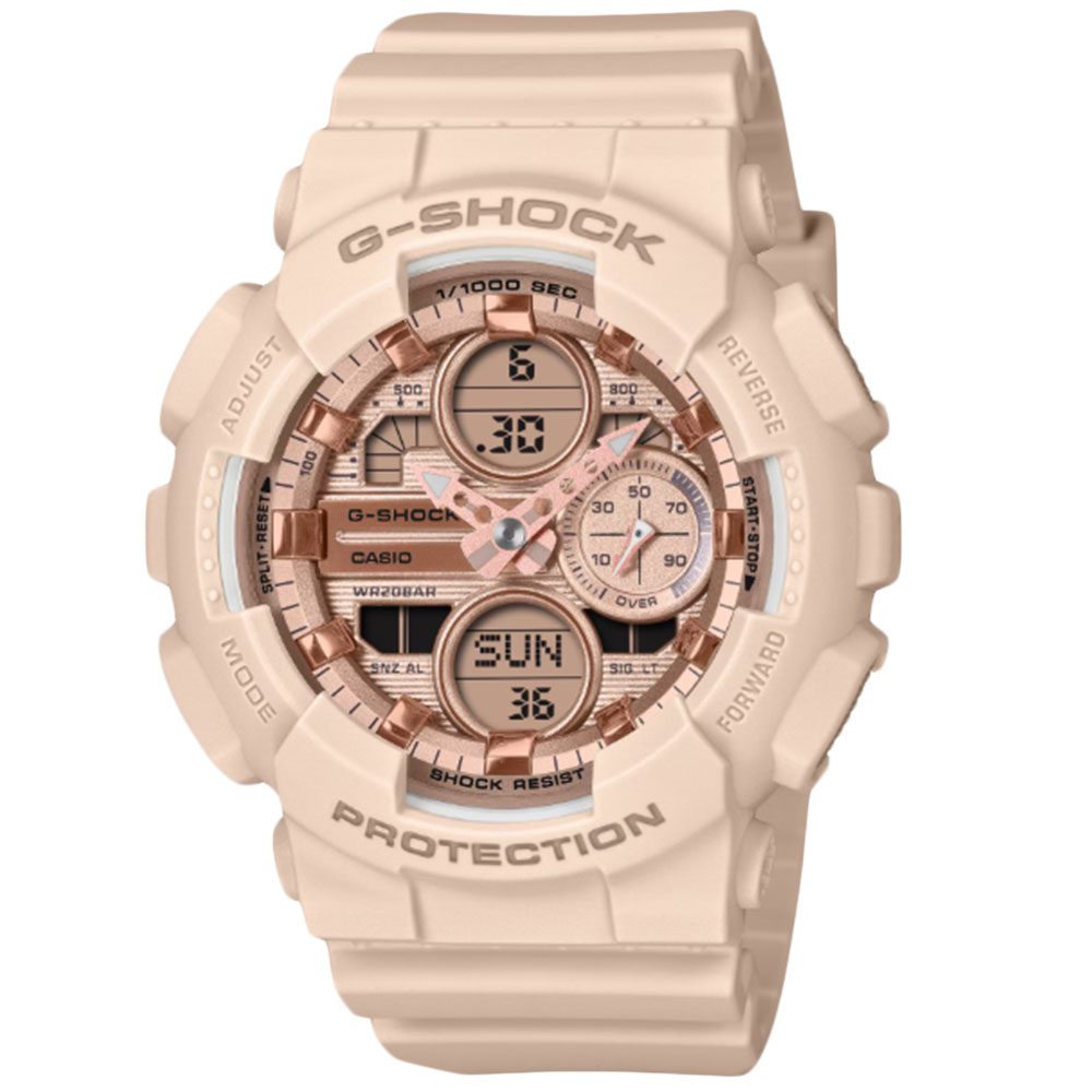 Rakuten - CASIO G-SHOCK GMA-S140PG-4A アナデジ クオーツ ピンクゴールド　ベビーピンク レディース腕時計 プレゼント ギフト 1年保証 送料無料