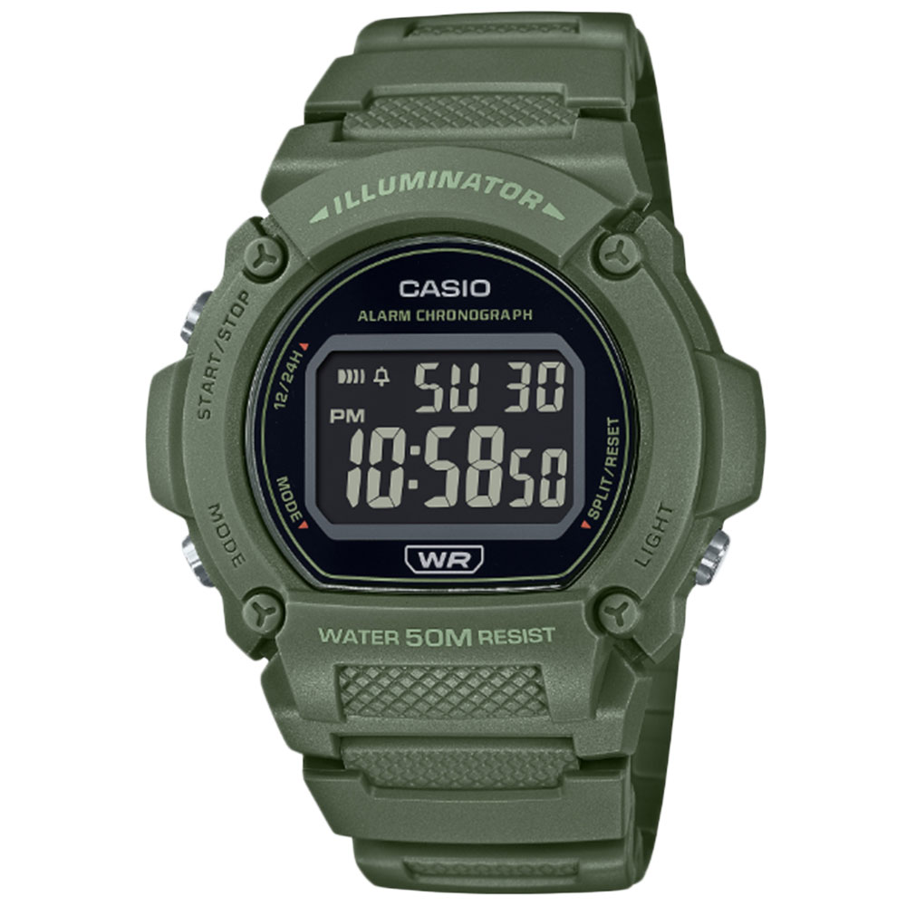 樂天商城 - CASIO CASIO QUARTZ W-219HC-3B デジタル クオーツ アースカラー　カーキ メンズ腕時計 プレゼント ギフト 1年保証 送料無料