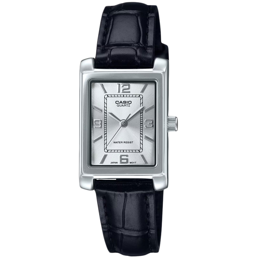 樂天商城 - CASIO カシオ LTP-1234LL-7A アナログ クオーツ レディース　シルバー ブラック腕時計 プレゼント ギフト 1年保証 送料無料【ネコポス発送・BOXなし】