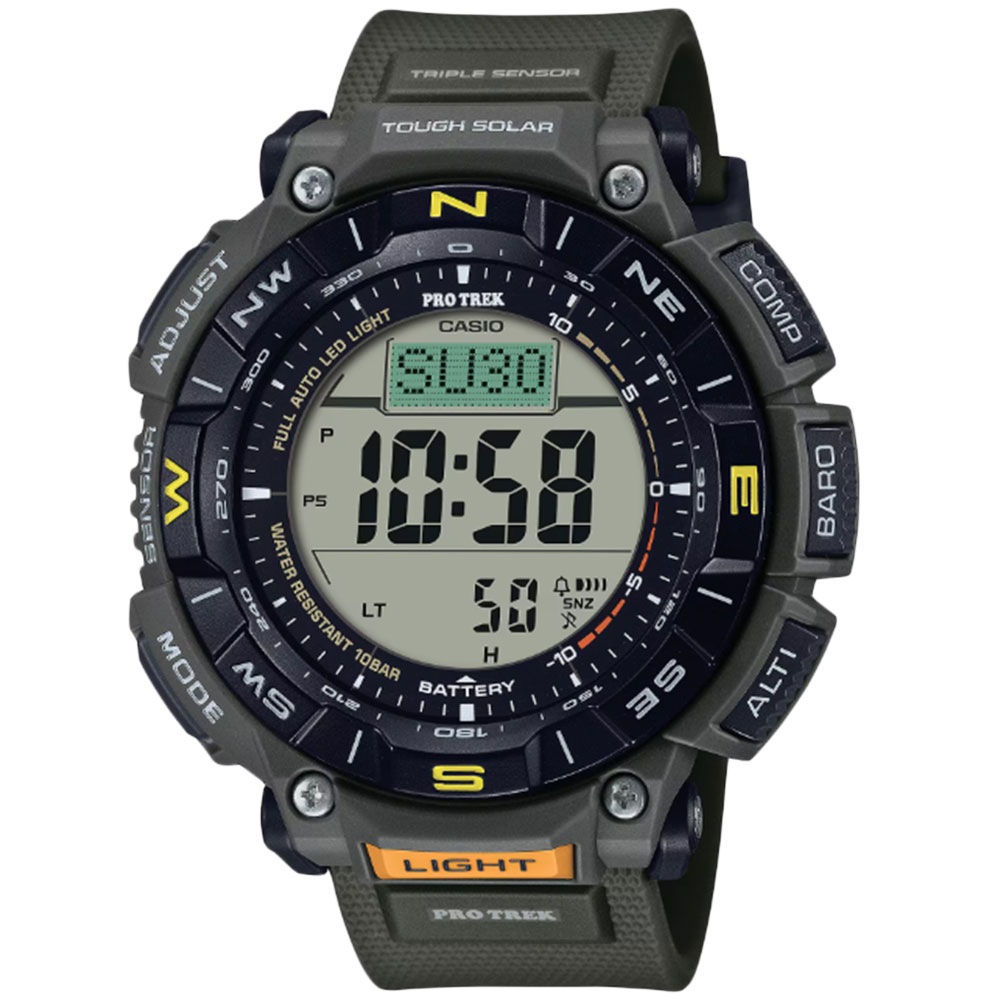 Rakuten - 【SSクーポン配布中】CASIO PROTREK PRG-340-3--J デジタル ソーラー Climber Line メンズ腕時計 プレゼント ギフト 1年保証 送料無料