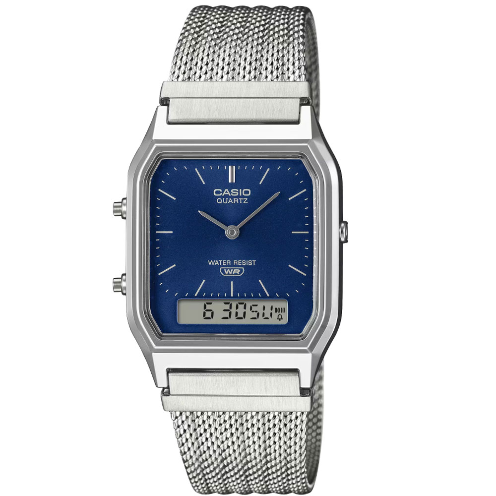 CASIO カシオ AQ-230EM-2A アナデジ クオーツ メンズ　レディース ユニセックス腕時計 プレゼント ギフト 1年保証 送料無料【ネコポス発送・BOXなし】