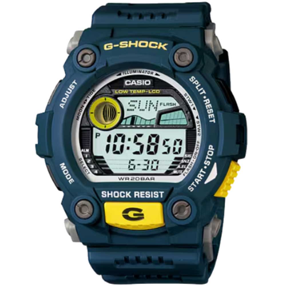 【SSクーポン配布中】CASIO カシオ G-SHOCK ジーショック Gショック 腕時計 メンズ デジタル タイドグラフ ムーンフェイズ ベーシックモデル 防水 カジュアル アウトドア スポーツ ブルー 青 耐低温 G-7900-2