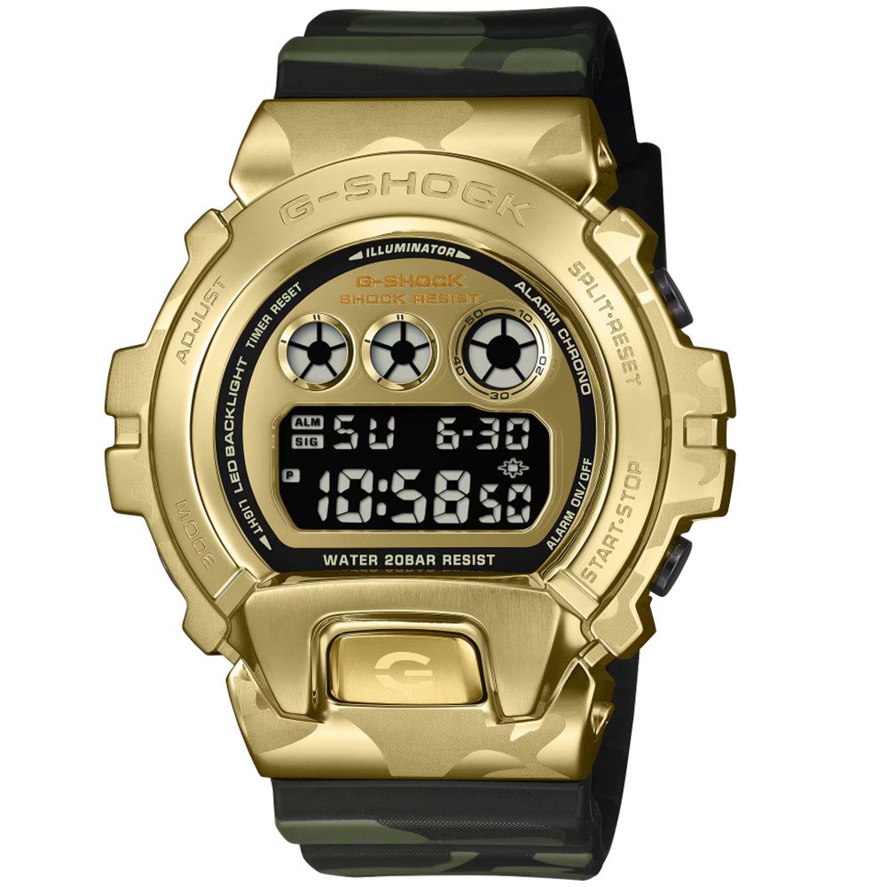 樂天商城 - CASIO G-SHOCK GM-6900CMG-3 デジタル クオーツ CAMO AND GOLD ゴールド メタルベゼル カモフラ ジーショック カシオ メンズ腕時計 プレゼント ギフト 1年保証 送料無料