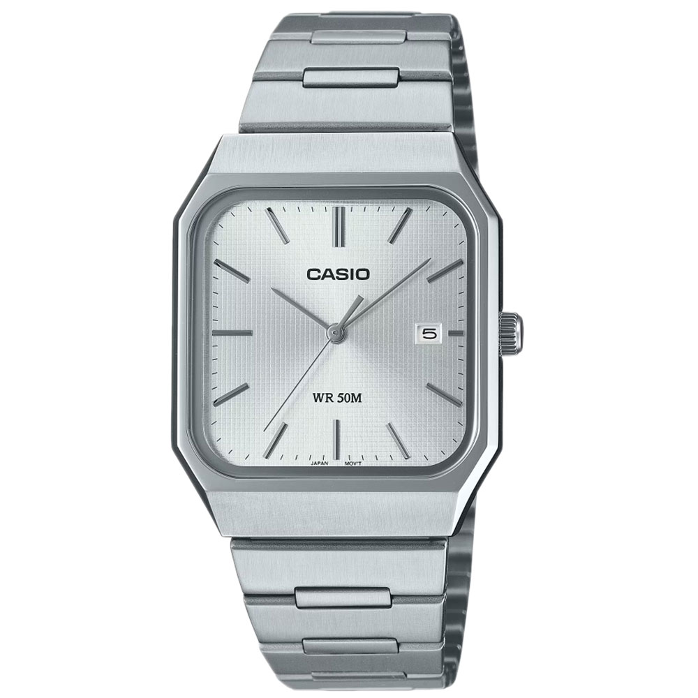 CASIO カシオ MTP-B185D-7A アナログ クオーツ クラシックデザイン 日付表示　シルバー メンズ腕時計 プレゼント ギフト 1年保証 送料無料【ネコポス発送・BOXなし】（楽天・時計倉庫TOKIA）