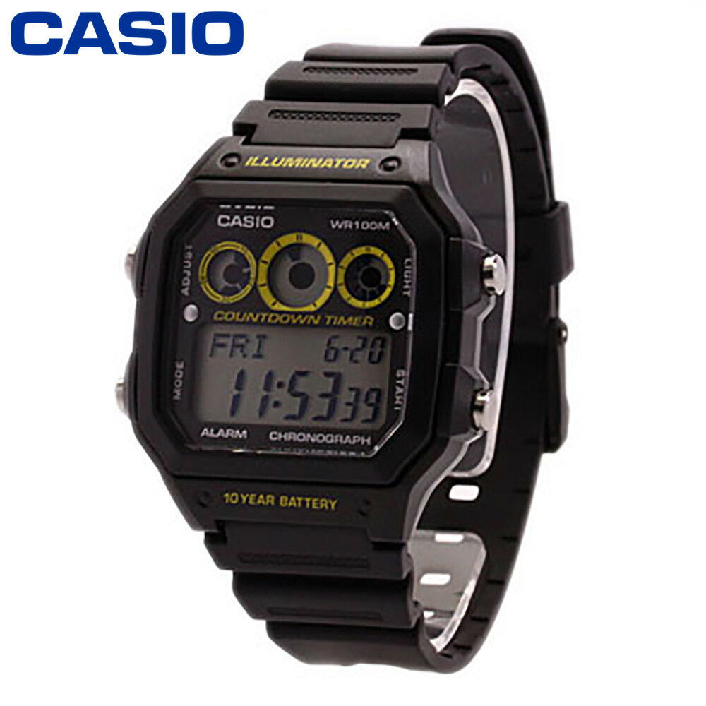 CASIO QUARTZ カシオクオーツ AE-1300WH-1ASTANDARD SPORTS スタンダード スポーツ 腕時計 時計 メンズ デジタル 樹脂 チープカシオ チプカシプレゼント ギフト 1年保証 送料無料 【ネコポス発送・BOXなし】