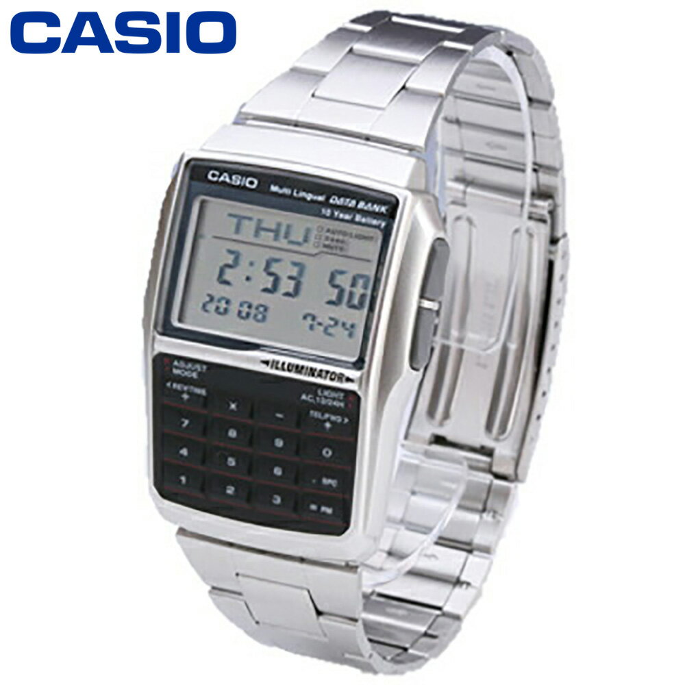 CASIO カシオ STANDARD スタンダード チープカシオ腕時計 時計 メンズ レディース ユニセックス デジタル DATA BANK データバンク 定番 カジュアル レトロ クラシック メタル シルバー 銀 軽量…