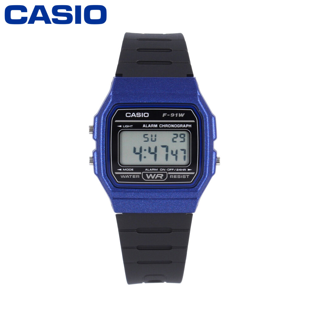 CASIO カシオ STANDARD スタンダード チープカシオ 腕時計 時計 メンズ レディース ユニセックス デジタル ベーシック BASIC DIGITAL クラシック CLASSIC 定番 ブラック 黒 ブルー 青 ラバーバンド 樹脂 スクエア F-91WM-2A プレゼント ギフト 1年保証 送料無料