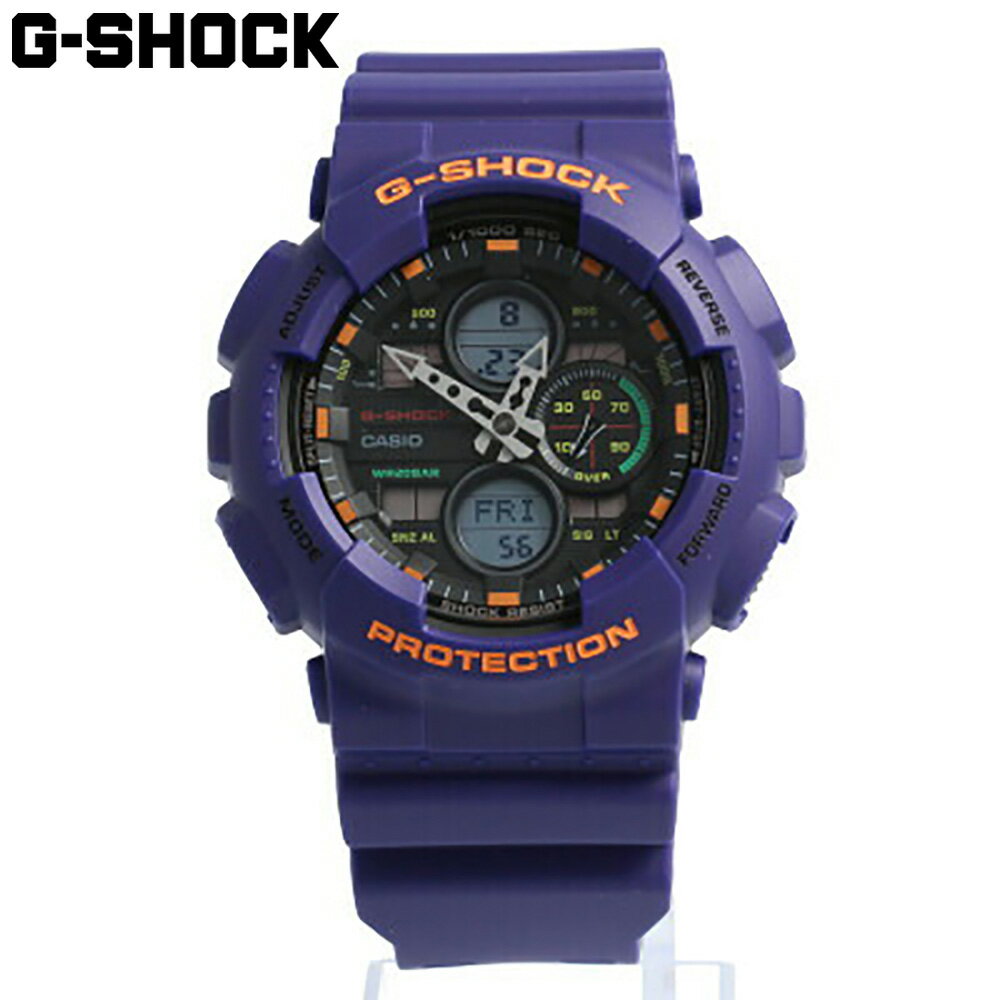 CASIO カシオ G-SHOCK ジーショック Gショック 腕時計 時計 メンズ アナログ デジタル アナデジ ビッグフェイス 防水 カジュアル アウトドア スポーツ パープル 紫 ブラック 黒 GA-140-6Aプレゼント ギフト 1年保証 送料無料