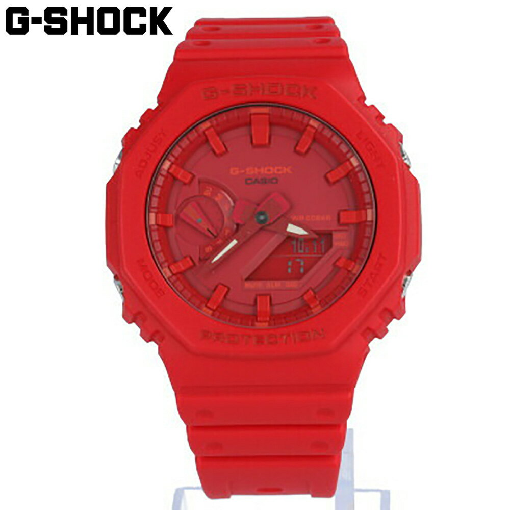 CASIO カシオ G-SHOCK ジーショック Gショック 腕時計 時計 メンズ アナログ デジタル アナデジ カーボン コア 八角形 カシオーク 防水 カジュアル アウトドア スポーツ レッド 赤 人気モデル 軽量 GA-2100-4Aプレゼント ギフト 1年保証 送料無料 父の日のサムネイル