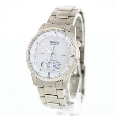 CASIO カシオ LINEAGE リニエージ 腕時計 時計 メンズ アナログ デジタル アナデジ 電波 ソーラー 海外モデル チタン フォーマル 仕事 就活 防水 シルバー 銀 ホワイト 白 LCW-M170TD-7Aプレゼント ギフト 1年保証 送料無料