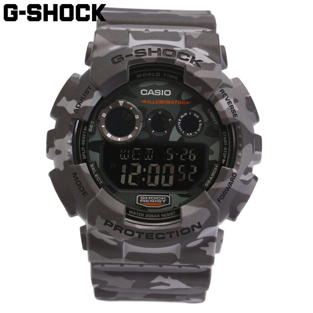 CASIO カシオ G-SHOCK ジーショック Gショック 腕時計 時計 メンズ デジタル カモフラージュ 迷彩 ミリタリー ビッグフェイス 防水 カジュアル アウトドア スポーツ グレー 灰色 ストーンカモ GD-120CM-8 プレゼント ギフト 1年保証 送料無料