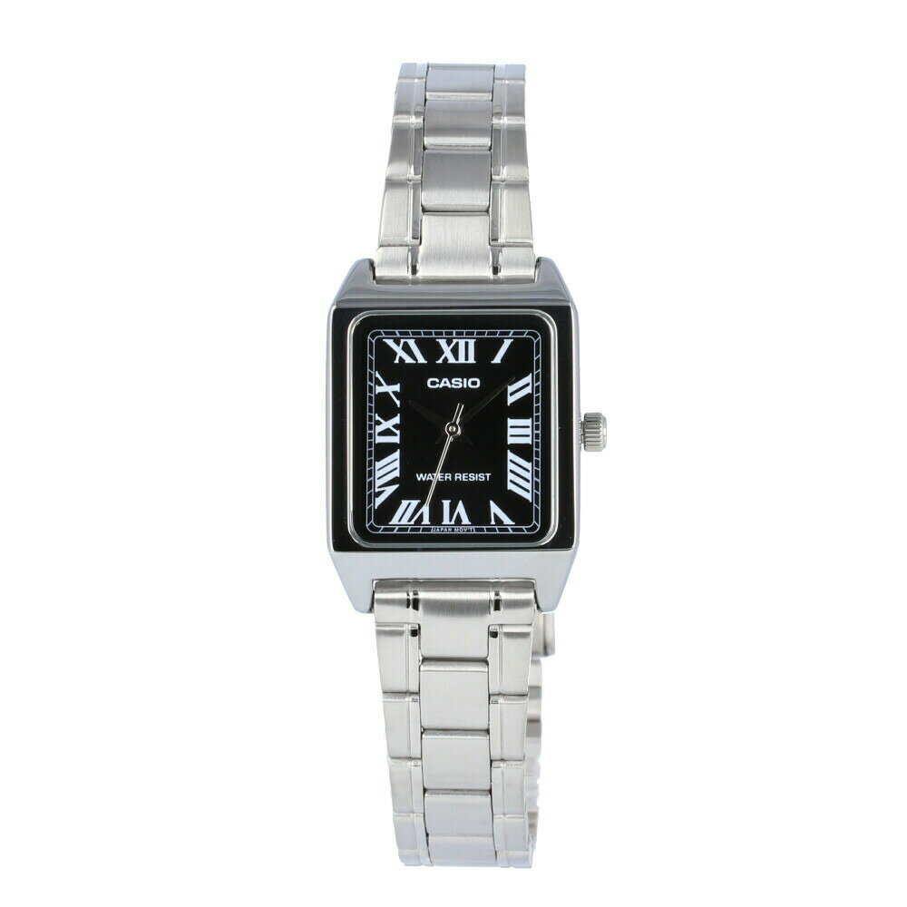 CASIO カシオ STANDARD スタンダード チープカシオ 腕時計 時計 レディース アナログ ベーシック 定番 スクエア ビジネス フォーマル 就活 仕事 メタル ブラック 黒 シルバー 銀 LTP-V007D-1Bプレゼント ギフト 1年保証 送料無料
