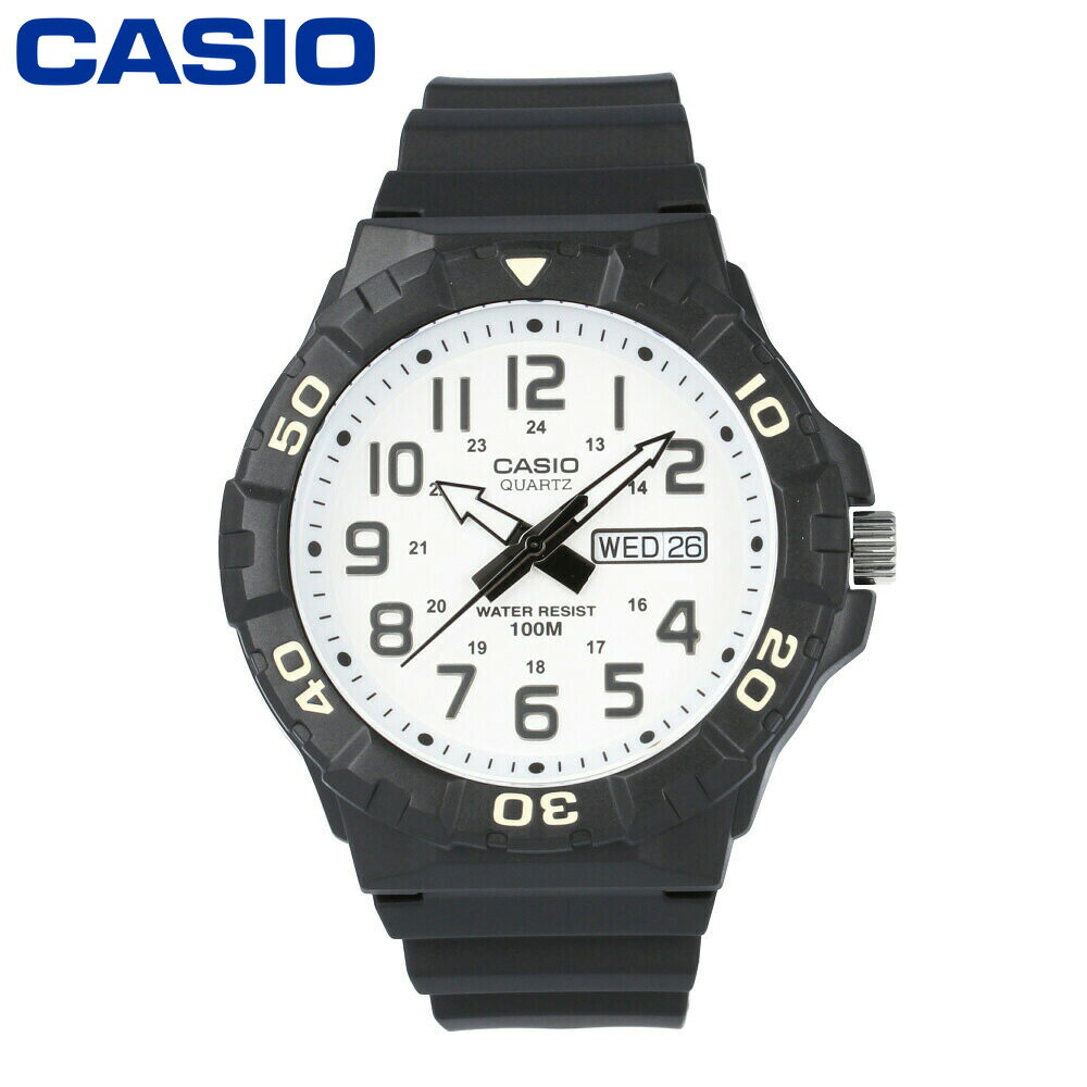 CASIO QUARTZ / カシオクオーツ MRW-210H-7A 腕時計 メンズ レディース ユニセックス スポーツ チープカシオ チプカシ アナログ ホワイト ブラック 防水 ダイバールック【ネコポス発送・BOXなし】