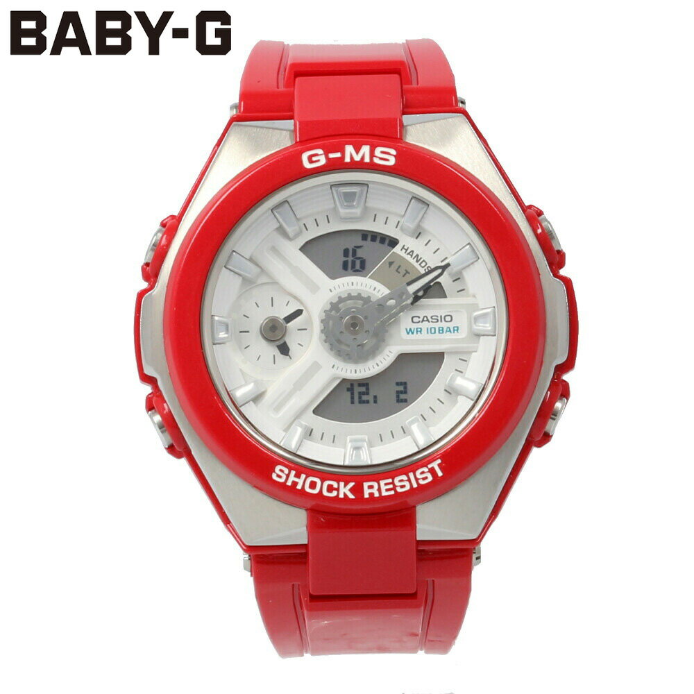 10/10限定で100円OFFクーポン配布中！CASIO カシオ Baby-G ベビージー ベビーG 腕時計 時計 レディース アナログ デジタル アナデジ G-MS ジーミズ 防水 カジュアル アウトドア スポーツ レッド 赤 シルバー 銀 MSG-400-4A プレゼント ギフト 1年保証 送料無料