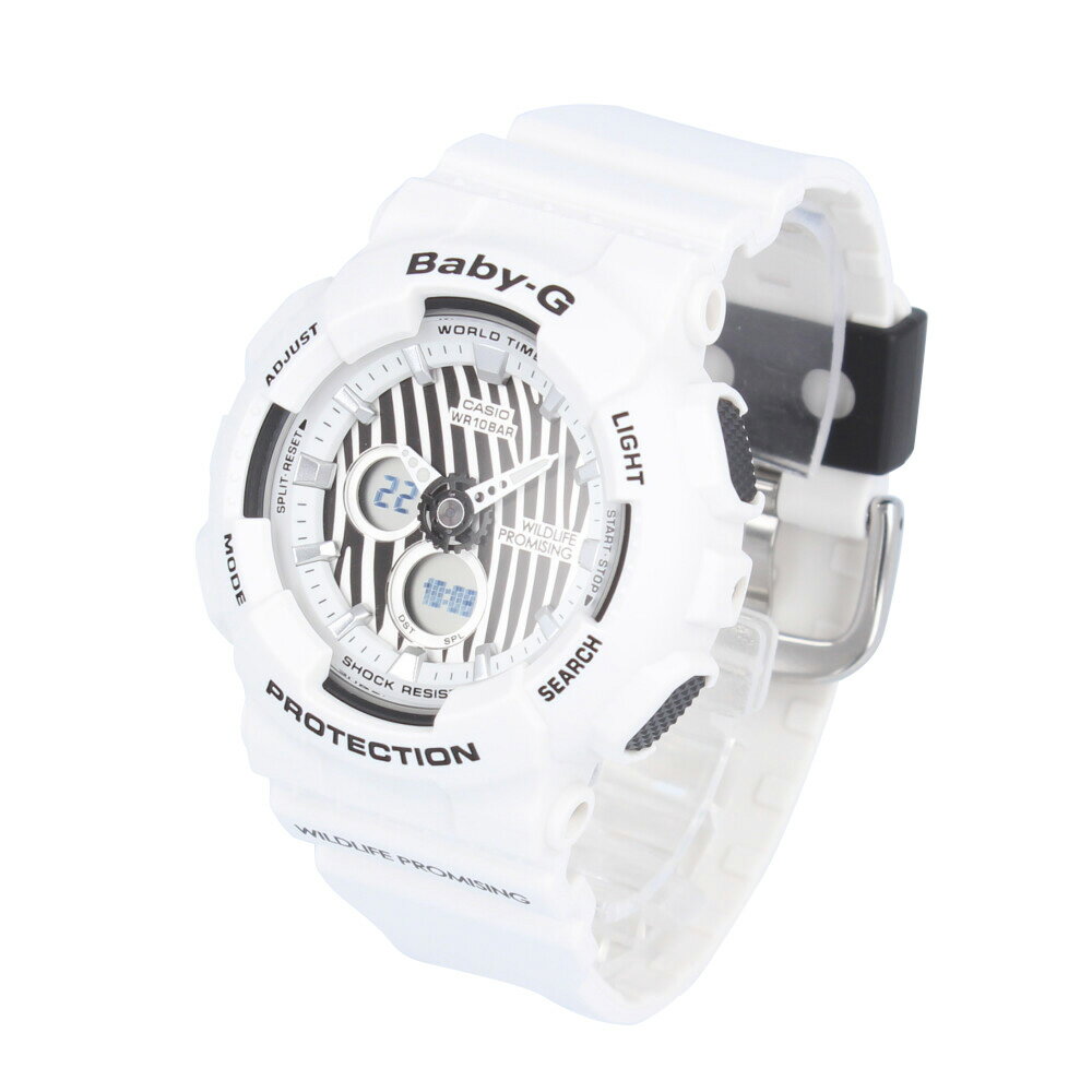 CASIO カシオ Baby-G ベビージー ベビーG WILDLIFE PROMISING Collaboration Model コラボモデル グレビーシマウマ腕時計 時計 レディース 防水 クオーツ アナデジ 2針 ホワイト ブラック アニマル ゼブラ BA-120WLP-7Aプレゼント ギフト 1年保証 送料無料