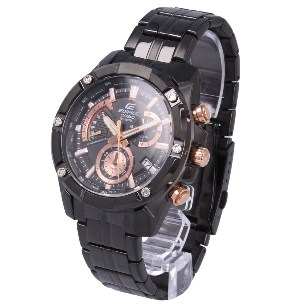 CASIO カシオ EDIFICE エディフィス腕時計 時計 メンズ 防水 クオーツ クロノグラフ メタル ブラック ピンクゴールド EFR-559DC-1A ビジネス プレゼント ギフト 1年保証 送料無料
