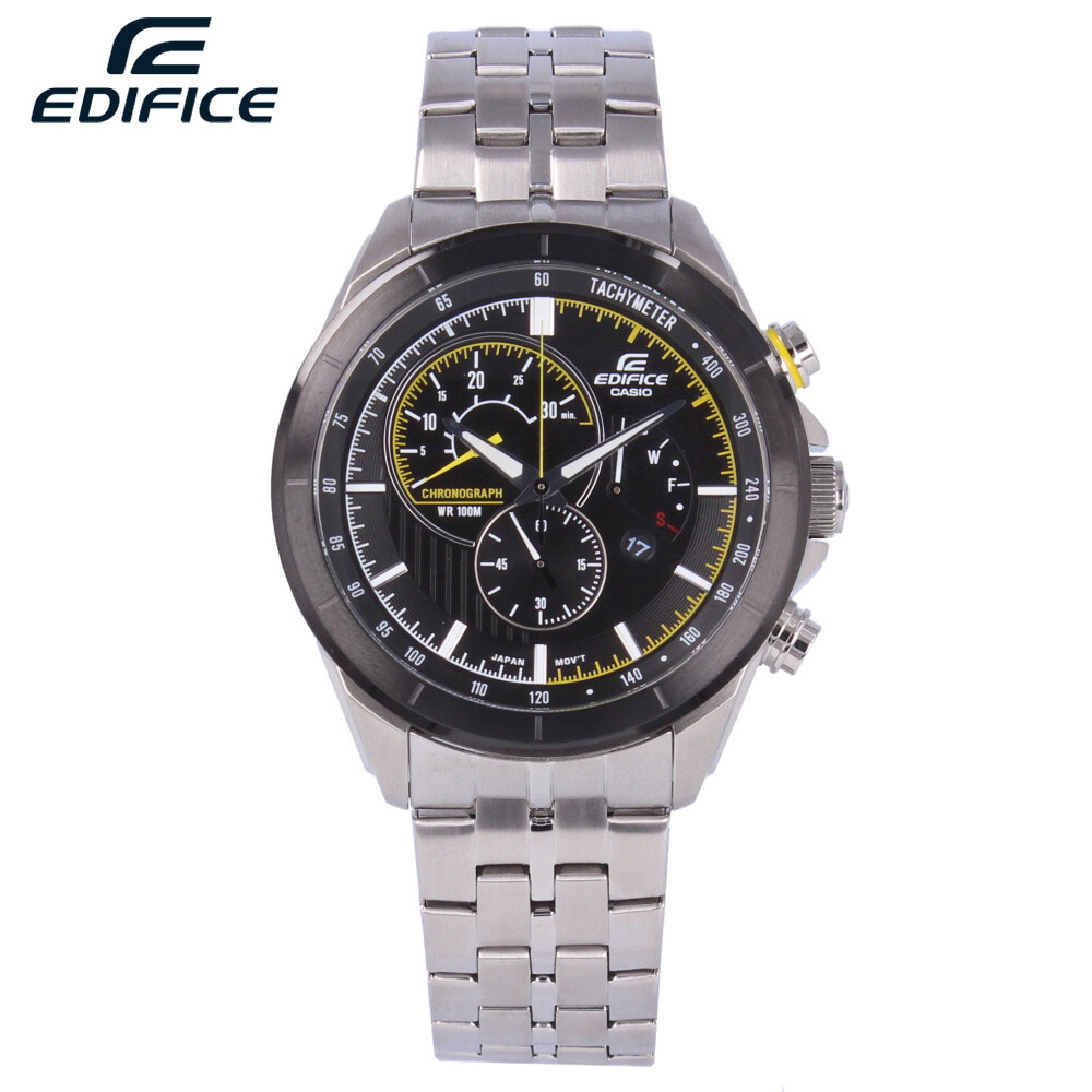 CASIO カシオ EDIFICE エディフィス腕時計 時計 メンズ 防水 クオーツ クロノグラフ メタル シルバー ブラック イエロー EFR-561DB-1A ビジネス プレゼント ギフト 1年保証 送料無料