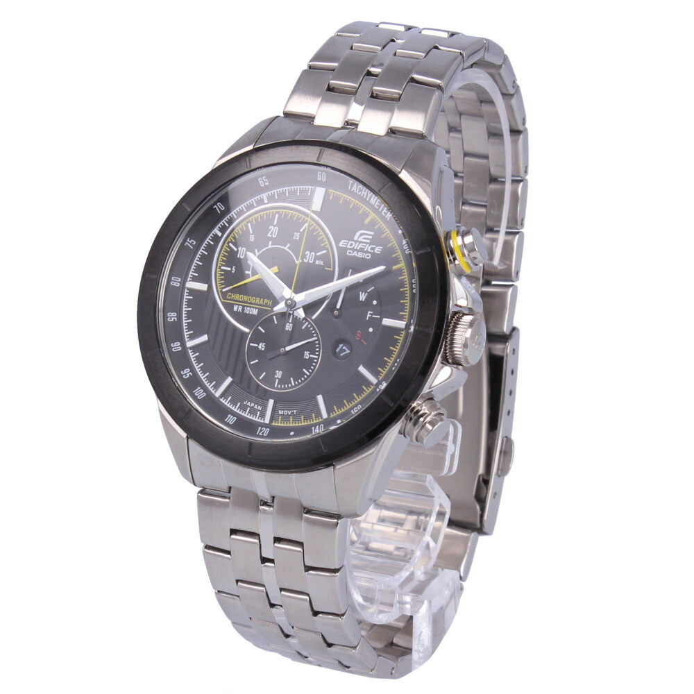 CASIO カシオ EDIFICE エディフィス腕時計 時計 メンズ 防水 クオーツ クロノグラフ メタル シルバー ブラック イエロー EFR-561DB-1A ビジネス プレゼント ギフト 1年保証 送料無料