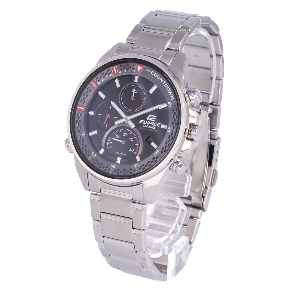 CASIO カシオ EDIFICE エディフィス腕時計 時計 メンズ 防水 ソーラー サファイヤ メタル シルバー ブラック EFS-S590D-1A ビジネス プレゼント ギフト 1年保証 送料無料
