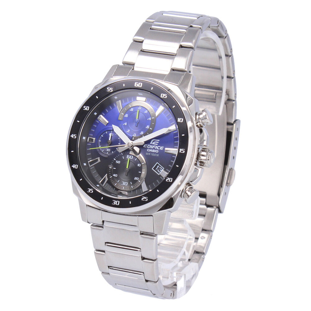 CASIO カシオ EDIFICE エディフィス腕時計 時計 メンズ 防水 クオーツ クロノグラフ メタル シルバー ブラック ブルー EFV-600D-2A ビジネス プレゼント ギフト 1年保証 送料無料