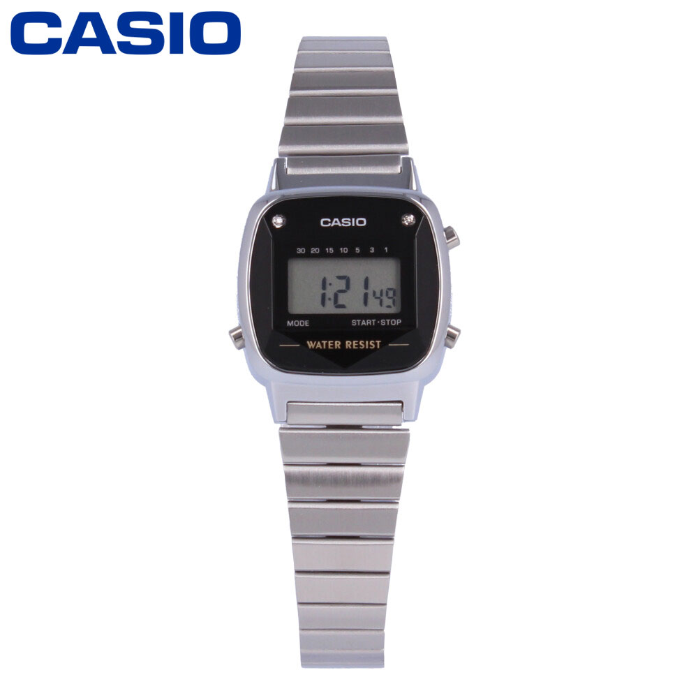 CASIO カシオ カシオスタンダード腕時計 時計 レディース クオーツ デジタル メタル シルバー ブラック ダイヤモンド LA670WAD-1プレゼント ギフト 1年保証 送料無料 父の日