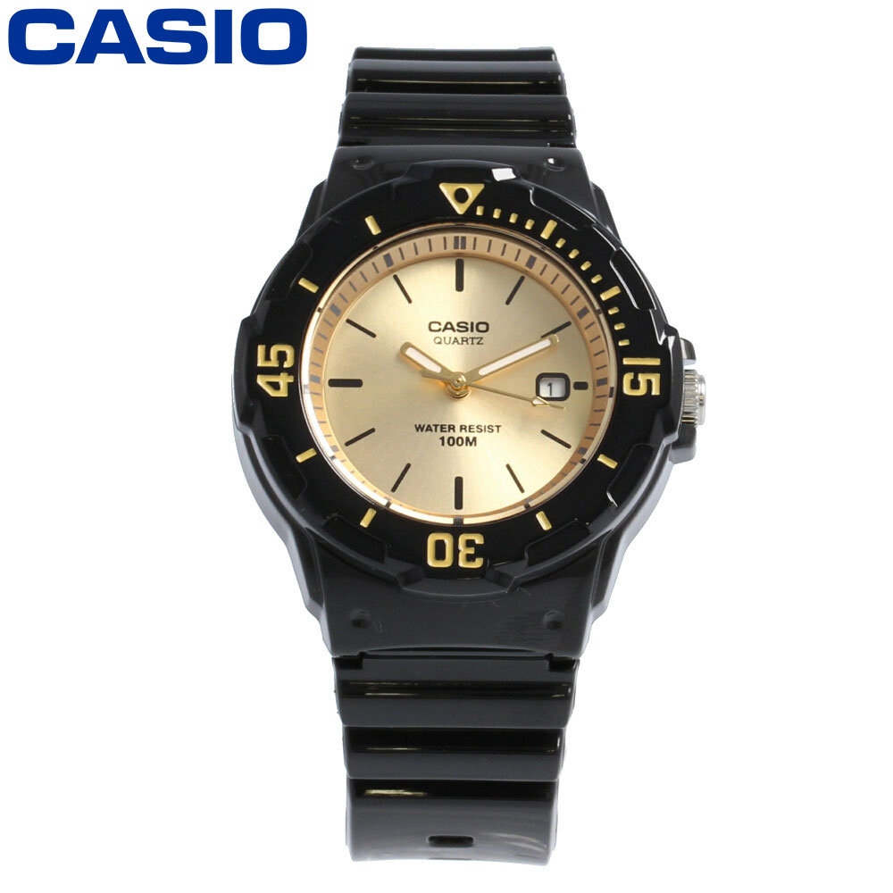 CASIO カシオ カシオスタンダード腕時計 時計 レディース クオーツ 3針 ブラック ゴールド LRW-200H-9Eプレゼント ギフト 1年保証 送料無料 父の日
