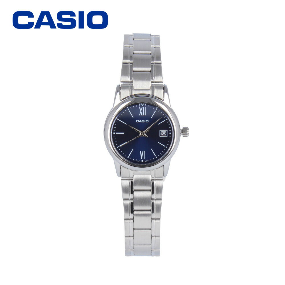 CASIO カシオ チープカシオ チプカシ腕時計 時計 レディース クオーツ アナログ 3針 ステンレス シルバー ネイビー LTP-V002D-2B3プレゼント ギフト 1年保証 送料無料