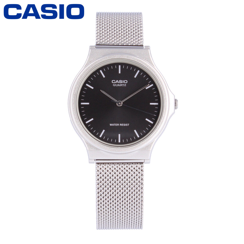 CASIO カシオ カシオスタンダード腕時計 時計 ユニセックス メンズ レディース クオーツ メッシュ メタル シルバー ブラック MQ-24M-1Eプレゼント ギフト 1年保証 送料無料 【ネコポス発送・BOXなし】