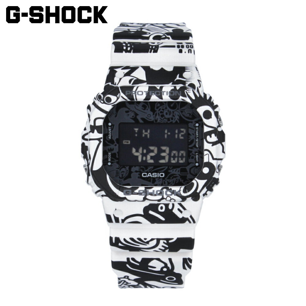 CASIO カシオ G-SHOCK ジーショック Gショック 5600 SERIES G-UNIVERSE キャラクター腕時計 時計 メンズ 防水 クオーツ デジタル ホワイト ブラック DW-5600GU-7プレゼント ギフト 1年保証 送料無料