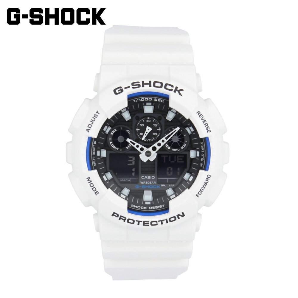 CASIO カシオ G-SHOCK ジーショック Gショック 腕時計 時計 メンズ アナログ デジタル アナデジ ビッグフェイス 防水 カジュアル アウトドア スポーツ ホワイト 白 ブラック 黒 GA-100B-7プレゼント ギフト 1年保証 送料無料