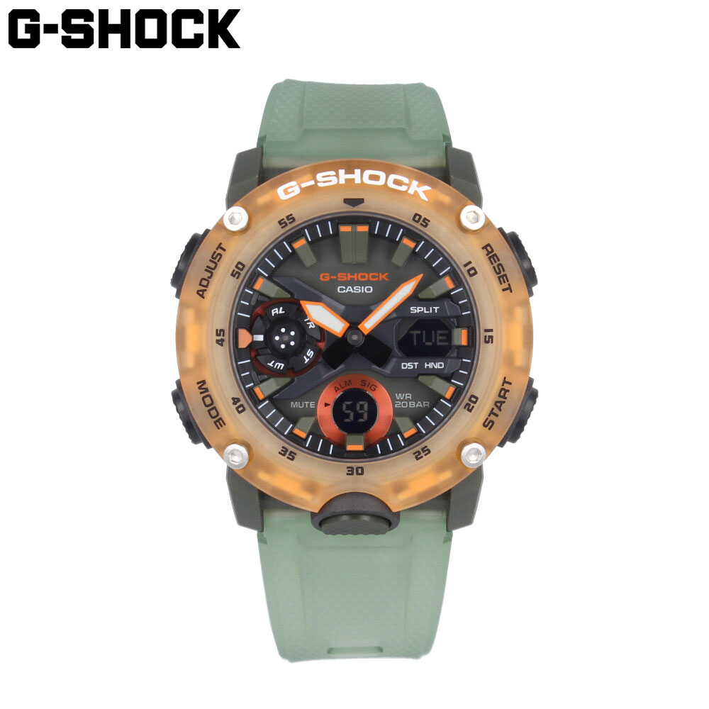 CASIO カシオ G-SHOCK ジーショック Gショック GA-2000 SERIES シリーズ腕時計 時計 メンズ 防水 クオーツ アナデジ 2針 カーボン クリア スケルトン グリーン カーキ オレンジ グレー ブラック GA-2000HC-3Aプレゼント ギフト 1年保証 送料無料