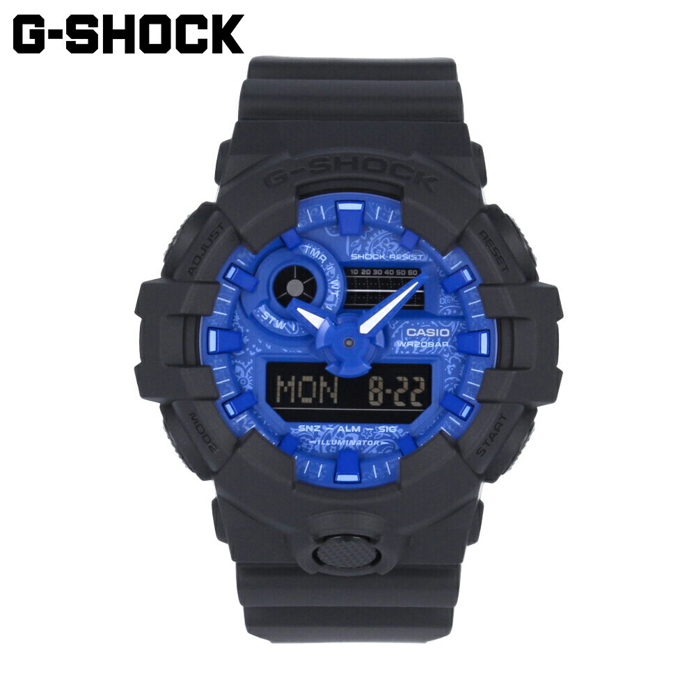 CASIO カシオ G-SHOCK ジーショック Gショック GA-700 SERIES BLUE PAISLEY ブルーペイズリー腕時計 時計 メンズ 防水 クオーツ アナデジ 2針 ブラック ブルー ペイズリー柄 GA-700BP-1Aプレゼント ギフト 1年保証 送料無料