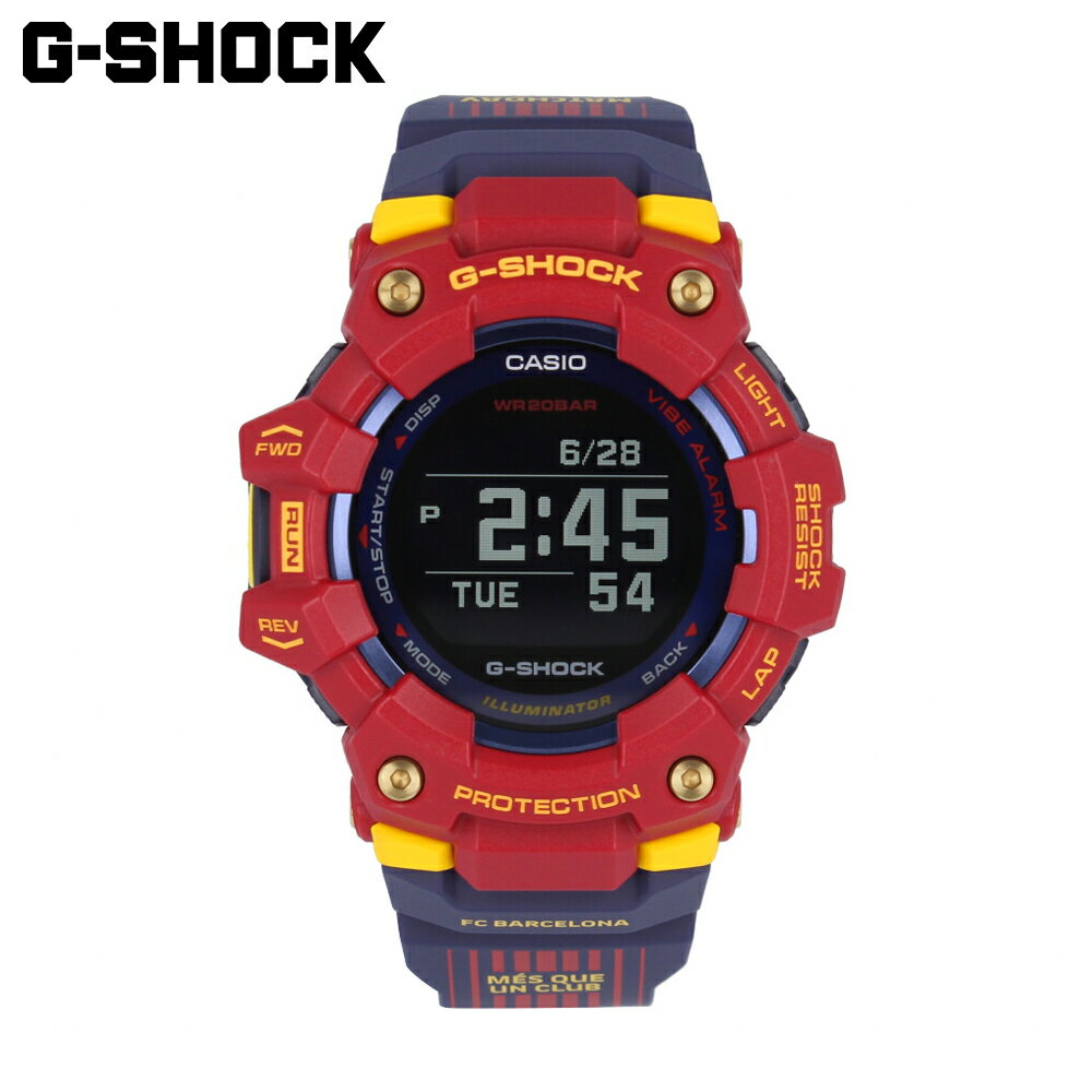 CASIO カシオ G-SHOCK ジーショック Gショック G-SQUAD FC Barcelona Matchday バルセロナ コラボレーションモデル腕時計 時計 メンズ クオーツ デジタル スマートフォンリンク Bluetooth レッド ネイビー イエロー GBD-100BAR-4プレゼント ギフト 1年保証 送料無料