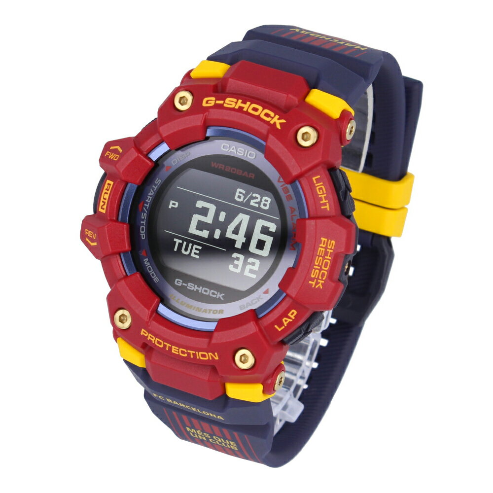 CASIO カシオ G-SHOCK ジーショック Gショック G-SQUAD FC Barcelona Matchday バルセロナ コラボレーションモデル腕時計 時計 メンズ クオーツ デジタル スマートフォンリンク Bluetooth レッド ネイビー イエロー GBD-100BAR-4プレゼント ギフト 1年保証 送料無料
