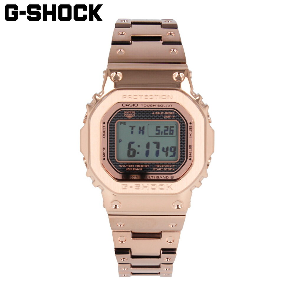 CASIO カシオ G-SHOCK ジーショック Gショック GMW-B5000 SERIES腕時計 時計 メンズ 防水 電波ソーラー スマートフォンリンク Bluetooth デジタル ステンレス メタル ピンクゴールド グレー GMW-B5000GD-4プレゼント ギフト 1年保証 送料無料