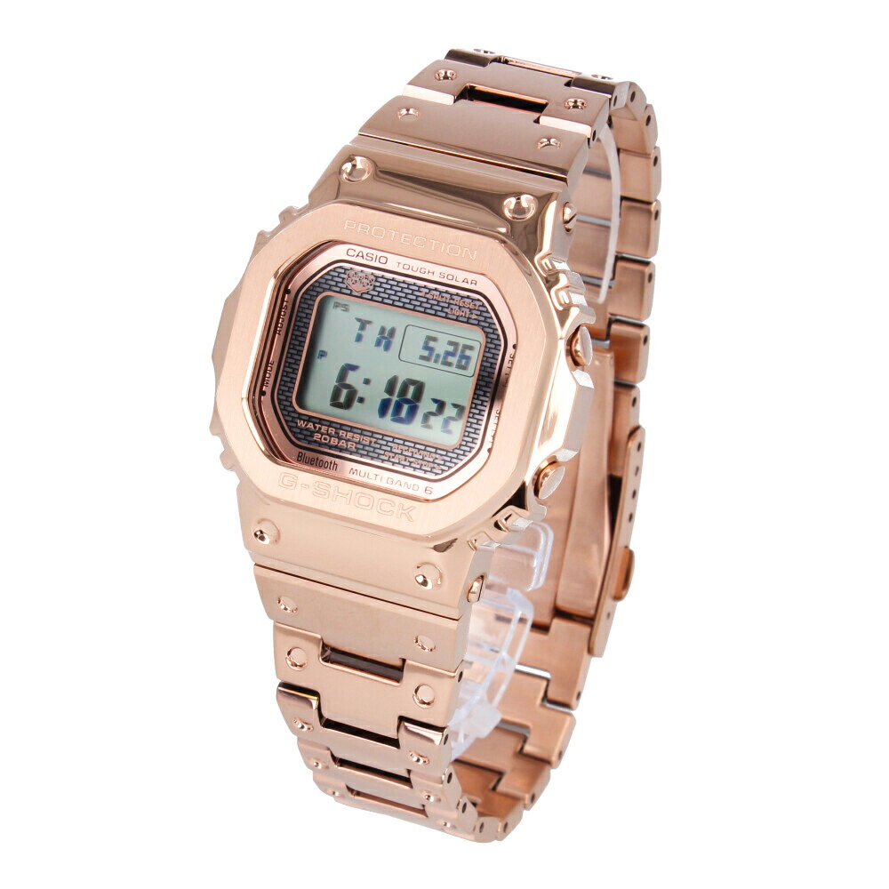 CASIO カシオ G-SHOCK ジーショック Gショック GMW-B5000 SERIES腕時計 時計 メンズ 防水 電波ソーラー スマートフォンリンク Bluetooth デジタル ステンレス メタル ピンクゴールド グレー GMW-B5000GD-4プレゼント ギフト 1年保証 送料無料